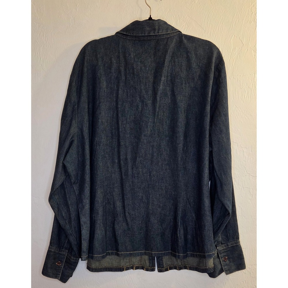 Newport News Jeanology Vtg Ruffle Frnt Top 24w Western Prairie Cowgirl y2k Boho - Picture 7 of 7